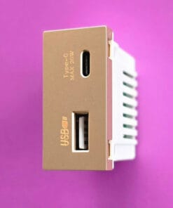 Sạc điện thoại nhanh 20W Type C + USB màu vàng