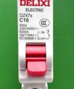 Aptomat cài ray MCB 1P 16A chống quá tải ngắn mặt DELIXI
