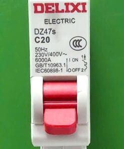 Aptomat cài ray MCB 1P 20A chống quá tải ngắn mặt DELIXI