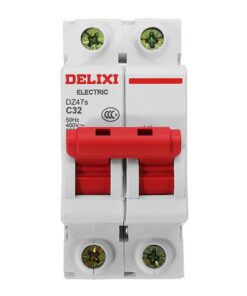 Aptomat cài ray MCB 2P 32A chống quá tải ngắn mặt DELIXI