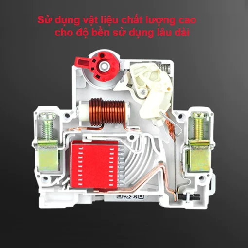 Aptomat cài ray MCB 2P 32A chống quá tải ngắn mặt DELIXI